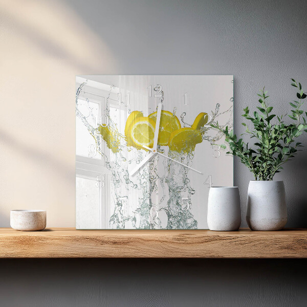 Square wall clock Water with Lemon