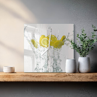Square wall clock Water with Lemon