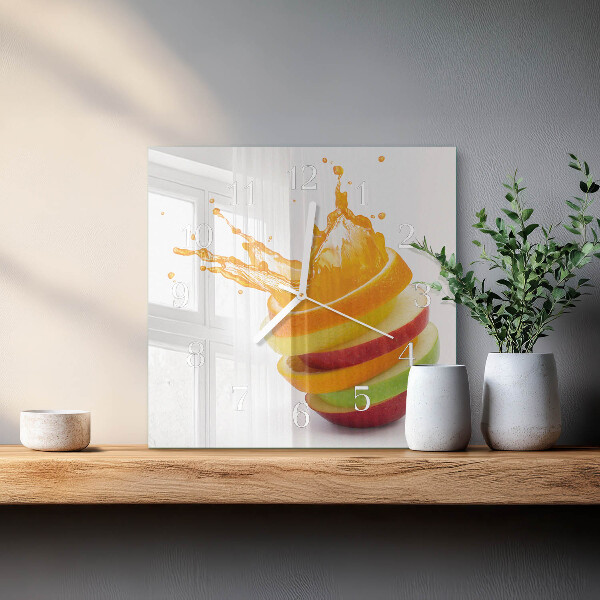 Square wall clock Fruit