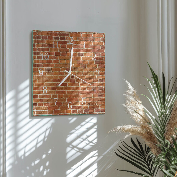 Square wall clock Brick Wall
