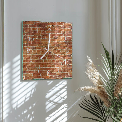 Square wall clock Brick Wall