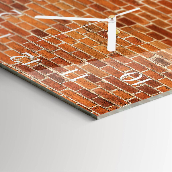 Square wall clock Brick Wall