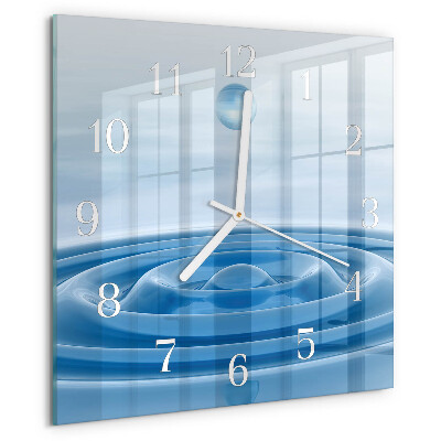 Square wall clock Water
