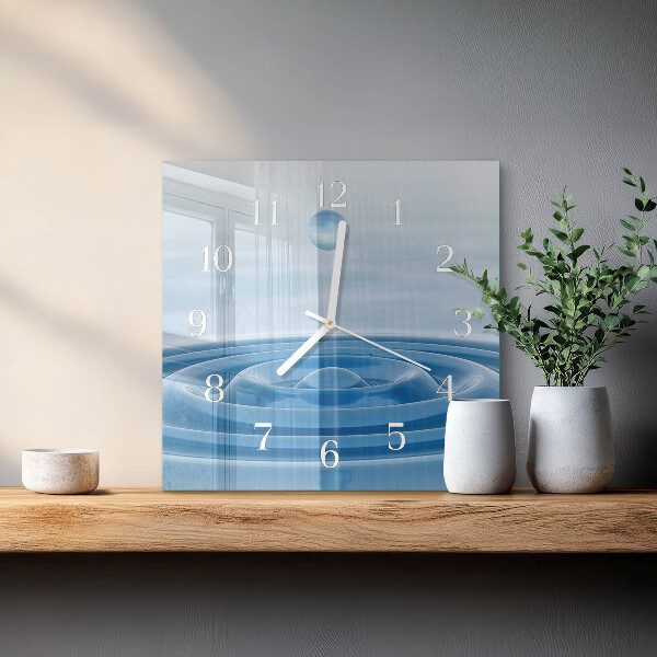 Square wall clock Water