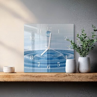 Square wall clock Water