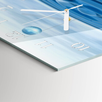 Square wall clock Water