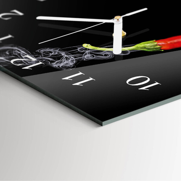 Square wall clock Chili pepper