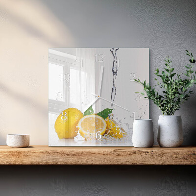 Square wall clock Lemons