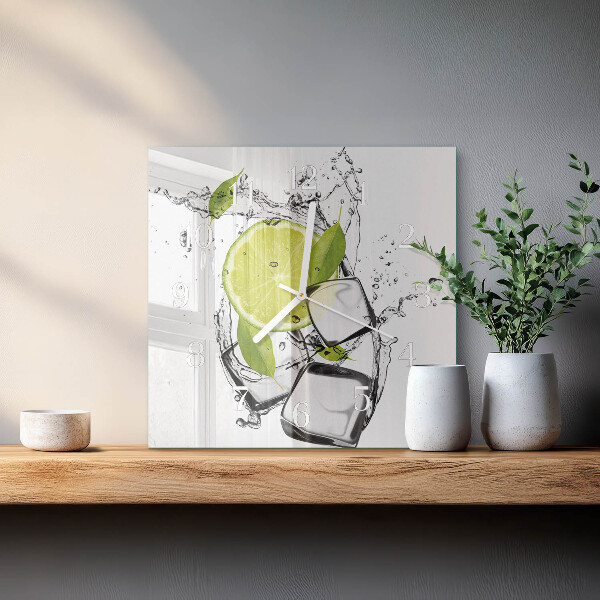 Square wall clock Calcium carbonate