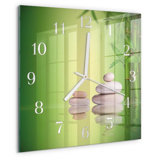 Square wall clock Zen stones