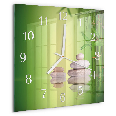 Square wall clock Zen stones