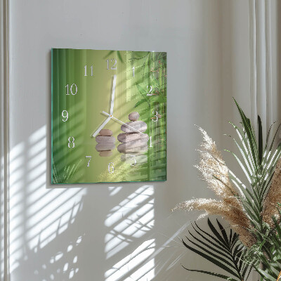 Square wall clock Zen stones