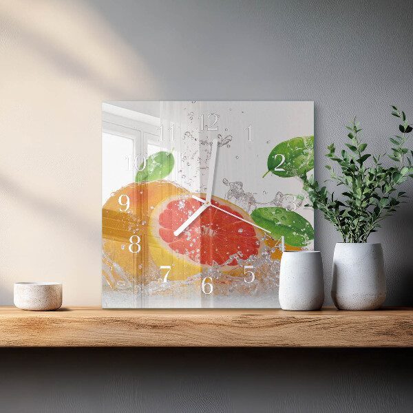 Square wall clock Grapefruit