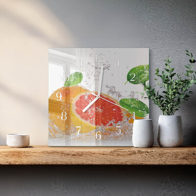 Square wall clock Grapefruit