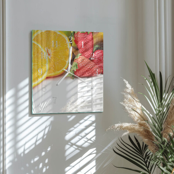 Square wall clock Fruit