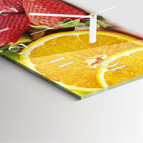 Square wall clock Fruit
