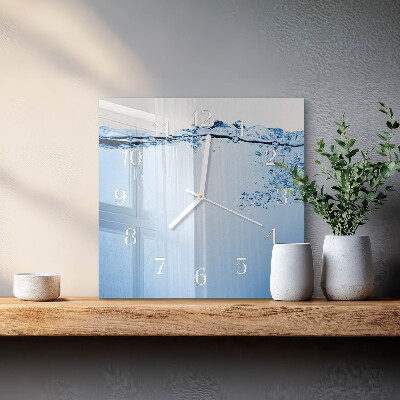 Square wall clock Water