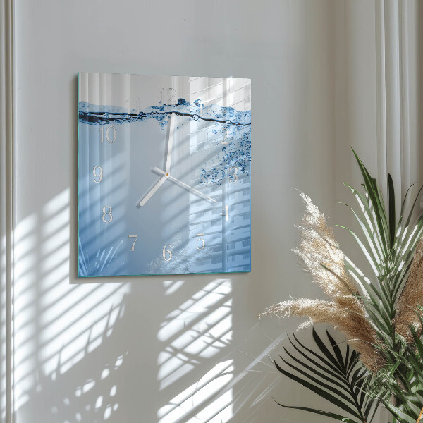 Square wall clock Water