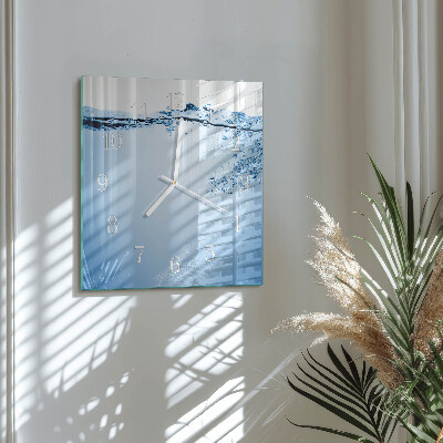 Square wall clock Water