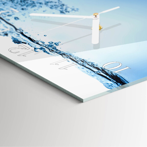 Square wall clock Water