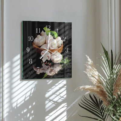 Square wall clock Mushrooms
