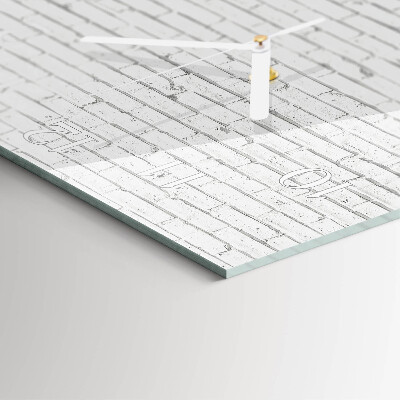 Square wall clock Brick Wall