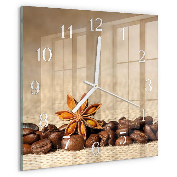 Square wall clock Coffee Beans