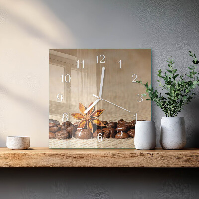 Square wall clock Coffee Beans