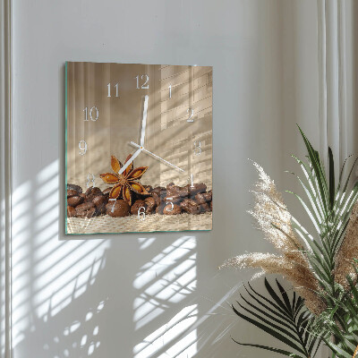 Square wall clock Coffee Beans