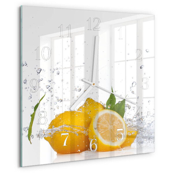 Square wall clock Lemons