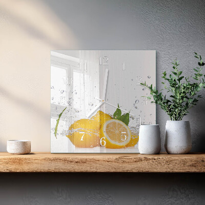 Square wall clock Lemons