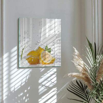 Square wall clock Lemons