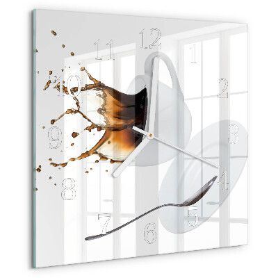 Square wall clock Cup of Coffee