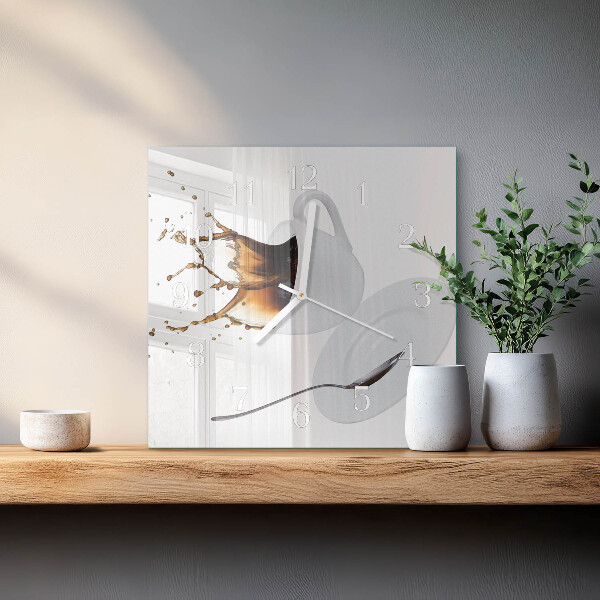 Square wall clock Cup of Coffee