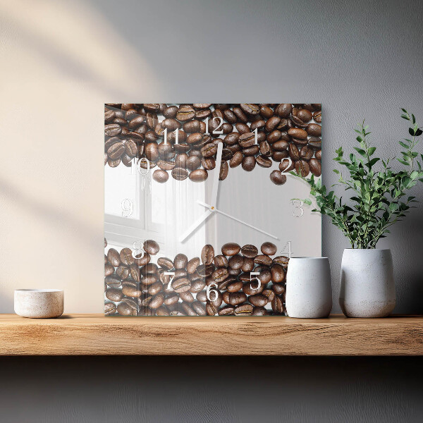 Square wall clock Coffee Beans