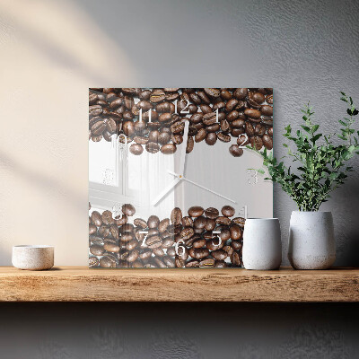 Square wall clock Coffee Beans