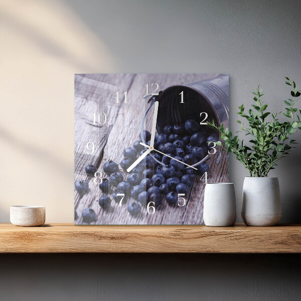Square wall clock Blueberries