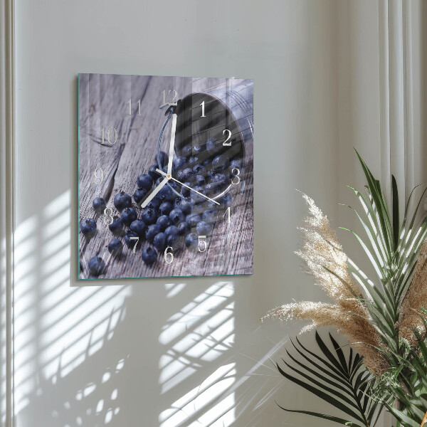 Square wall clock Blueberries