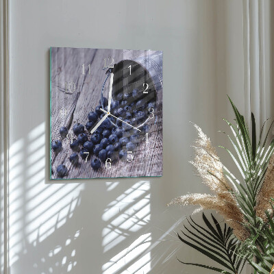 Square wall clock Blueberries