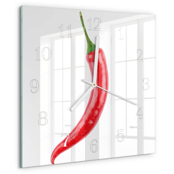 Square wall clock Chili pepper
