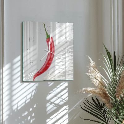 Square wall clock Chili pepper
