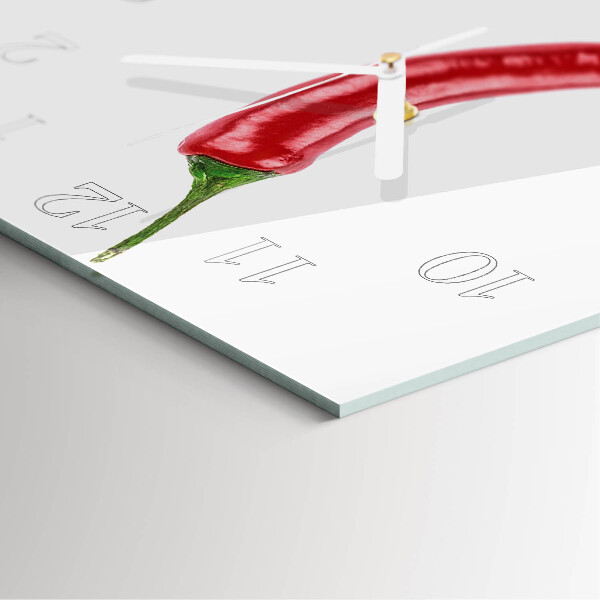 Square wall clock Chili pepper