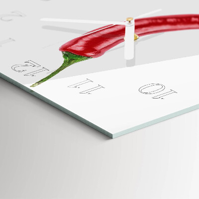 Square wall clock Chili pepper