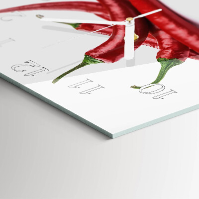 Square wall clock Chili peppers