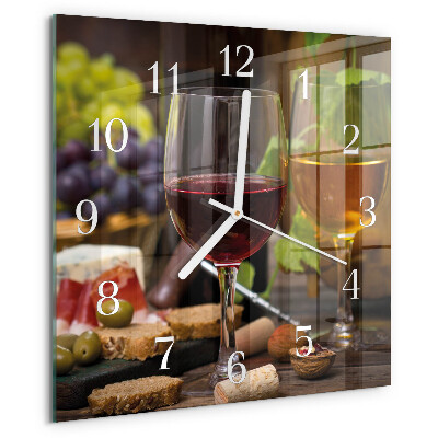 Square wall clock Wine glass