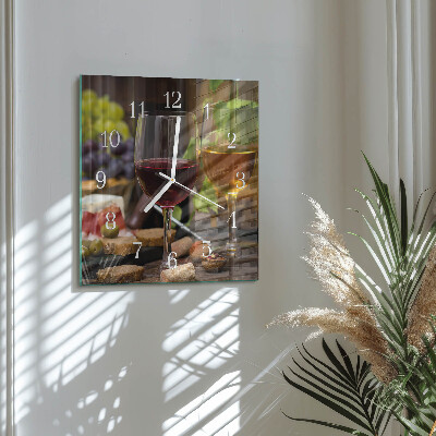 Square wall clock Wine glass