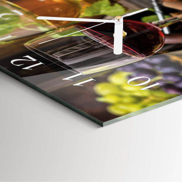 Square wall clock Wine glass