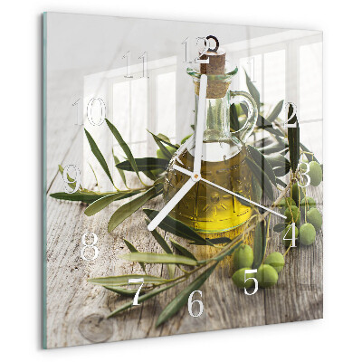 Square wall clock Olive oil