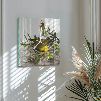 Square wall clock Olive oil