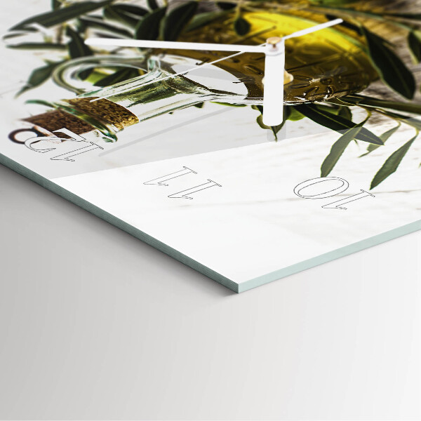 Square wall clock Olive oil